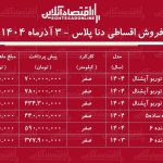 شرایط جدید فروش اقساطی دنا / با ۴۴۰ میلیون تومان دنا صفر بخرید! + جدول آذر ۱۴۰۴