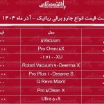 لیست قیمت انواع جاروبرقی‌های رباتیک / جارو رباتیک خوب و ارزان چی بخریم؟ + جدول آذر ماه ۱۴۰۴