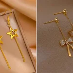 گوشواره طلا آویزی زنانه؛ ۱۵ ایده مدرن مینیمال برای زنان شیک‌پوش امسال