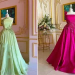 لباس مجلسی کلاسیک؛ ۱۵ عکس از مدل‌های گیپوری و دوخت خاص پارچه‌های ابریشمی