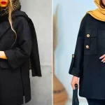 مدل مانتو مشکی شیک؛ ۱۵ مدل جدید ۲۰۲۵ با برش‌های خاص و طراحی مدرن