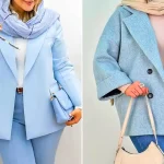 پالتو آبی آسمانی ترند؛ ۱۵ مدل خاص و شیک برای استایل زمستانی جذاب