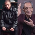 بوسه و دیدار صمیمی مازیار لرستانی و خشایار راد در مراسم هادی مرزبان + فیلم