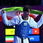 مدال طلای مسابقات تکواندو زیر ۲۱ جهان بر گردن ابوالفضل زندی مدال طلای مسابقات تکواندو زیر ۲۱ جهان بر گردن ابوالفضل زندی