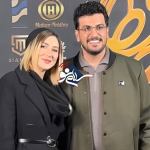 بوسه احساسی امیرحسین قیاسی بر پیشانی همسرش در جشن حافظ + فیلم