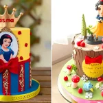 کیک تولد سفید برفی کیوت با تزیین پرنسسی دخترونه کیک تولد سفید برفی کیوت با تزیین پرنسسی دخترونه