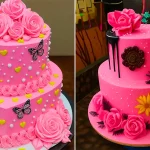 کیک تولد صورتی زیبا؛ 15 عکس جذاب برای ایده‌های خاص جشن تولد دخترانه