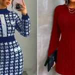 پیراهن بافتننی میدی جدید؛ ۱۵ عکس شیک زمستانی خاص برای تیپ‌های امروزی