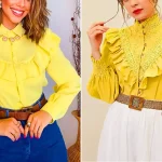 شومیز مجلسی زرد زنانه جذاب مناسب جشن و دورهمی شومیز مجلسی زرد زنانه جذاب مناسب جشن و دورهمی