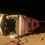 واژگونی اتوبوس در محور زاهدان – بم؛ جان باختن یک هموطن