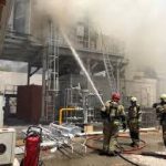 وقوع آتش‌سوزی در محوطه نیروگاه برق آلستوم ستارخان