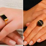 انگشتر نگین مشکی شیک؛ ۱۵ ایده جذاب چشمگیر برای زیباتر شدن استایل شیک خانم ها