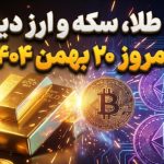 قیمت طلا، سکه و ارز دیجیتال امروز ۲۰ بهمن ۱۴۰۴؛ انفجار قیمت‌ها و عبور انس از ۵۰۰۰ دلار