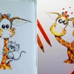 نقاشی زرافه با مداد رنگی؛ ۱۵ مدل جذاب و ساده برای شروع نقاشی به سبک جدید