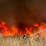 اطفای حریق در حاشیه پارک ملی دریاچه ارومیه اطفای حریق در حاشیه پارک ملی دریاچه ارومیه